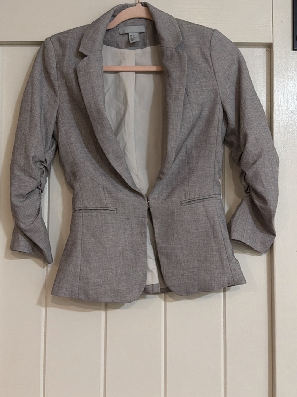 H&M Gray Fitted Single-Button Blazer